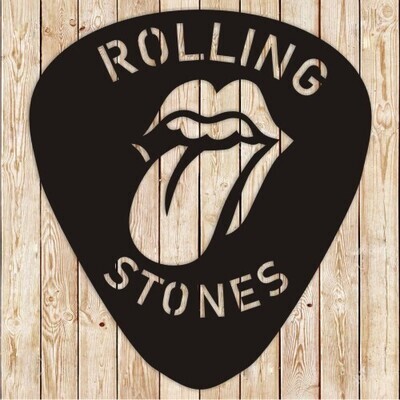 Rolling Stones Guitar Pick Vector Cutting File