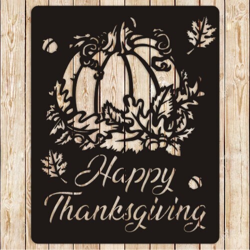 Thanksgiving Sign &#39;Happy Thanksgiving&#39; Vector Cutting File