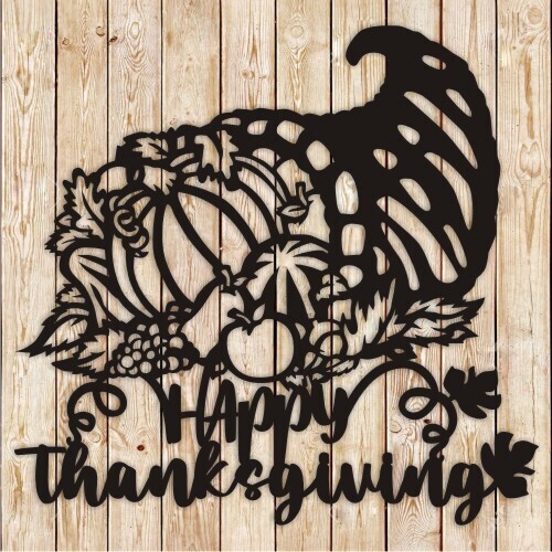 Thanksgiving Cornucopia Abundance Horn Vector Cutting File