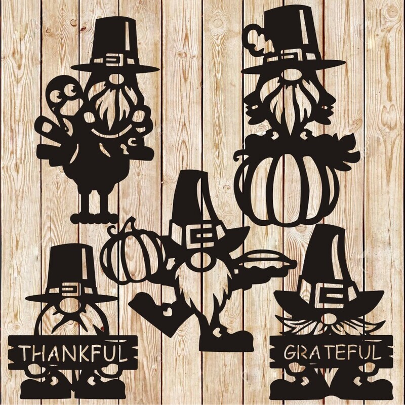 Thanksgiving Gnomes Lot Vector Cutting File