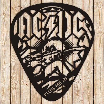 AC/DC Guitar Pick Vector Cutting File