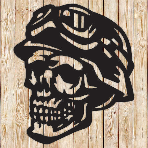Skull Biker Helmet Vector Cutting File