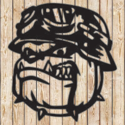 Bulldog Biker Helmet Vector Cutting File