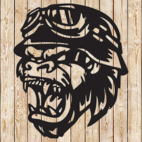Gorilla Biker Helmet Vector Cutting File
