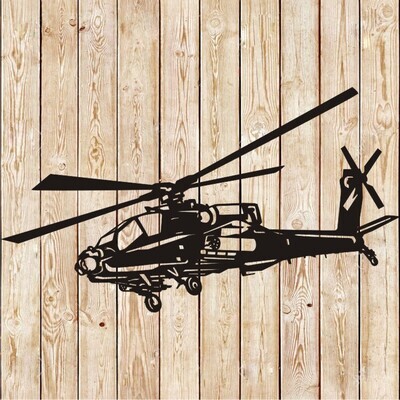 AH-64 Apache Helicopter Vector Cutting File