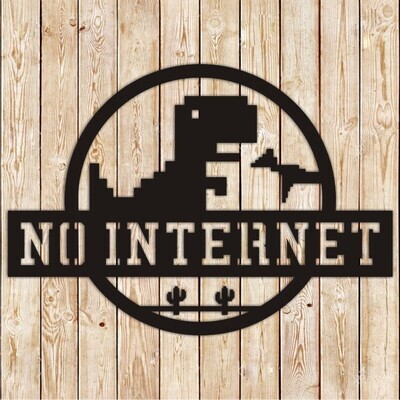 No Internet Jurasic Park sign  cutting file