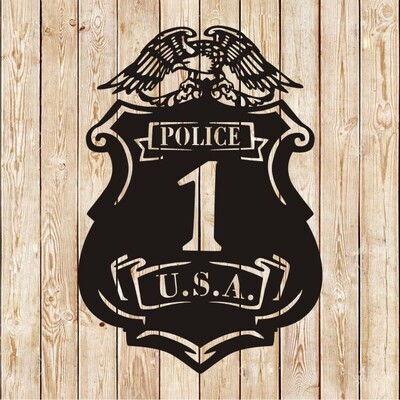Police Badge USA cutting file