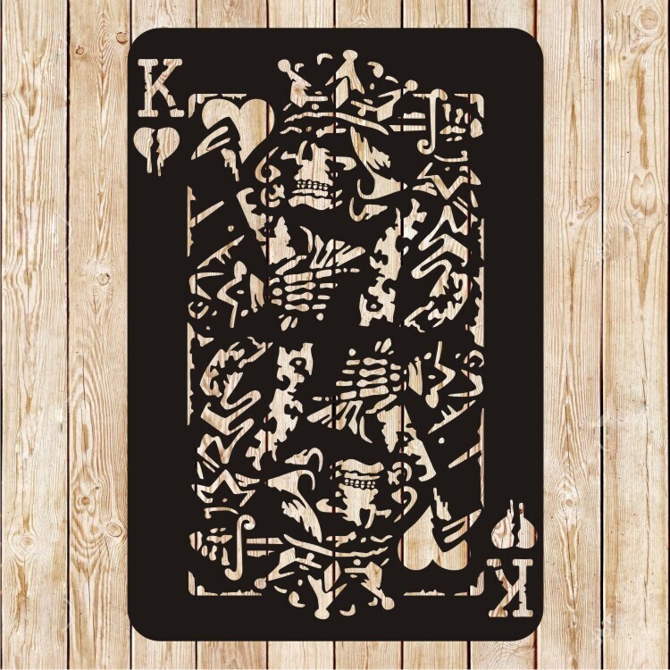 Skull poker card cutting file