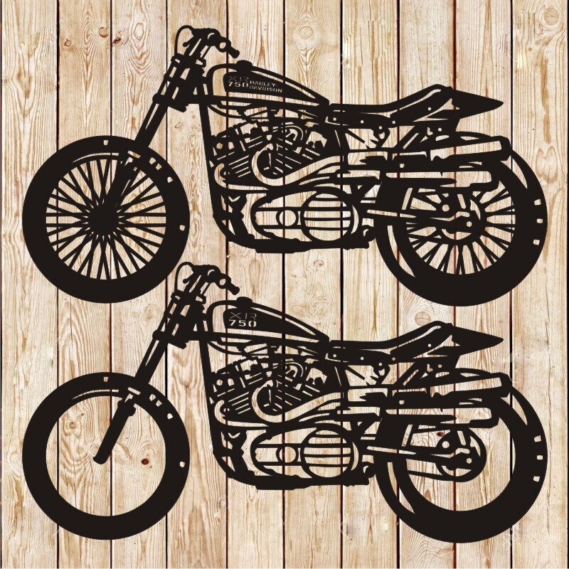 Harley Davidson XR 750 Bike Vector Cutting File