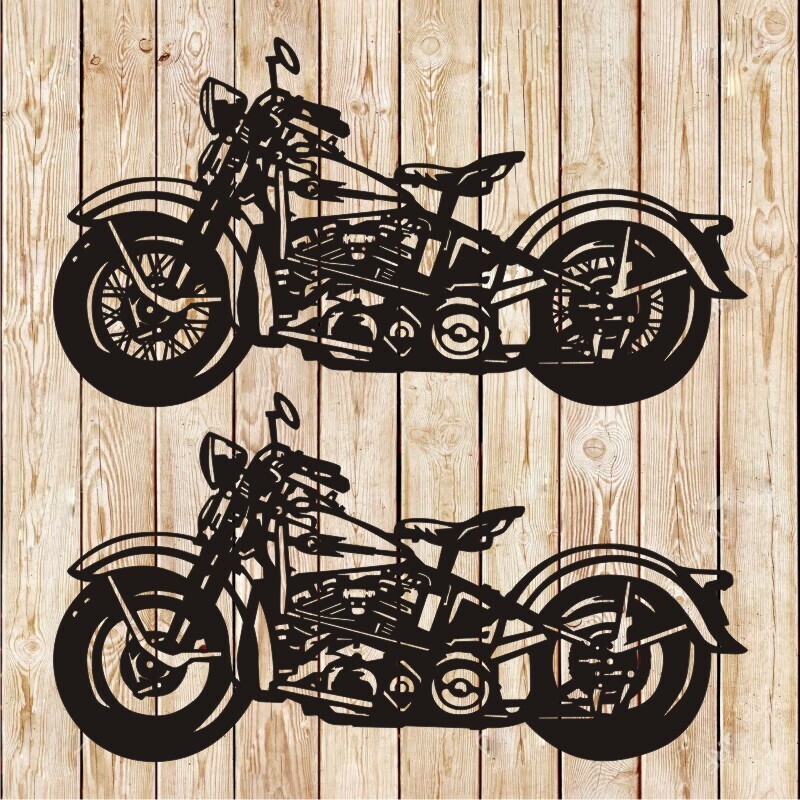 Harley Davidson El Knucklehead Bike Vector Cutting File