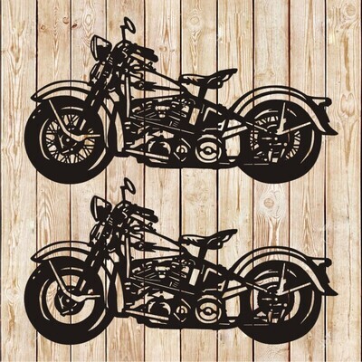 Harley Davidson El Knucklehead Bike Vector Cutting File