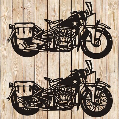 Harley Davidson WLA Bike Vector Cutting File