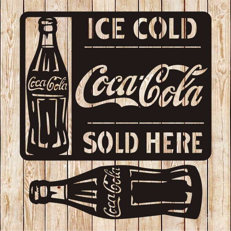 ICE COLD Coca Cola Sign cutting file