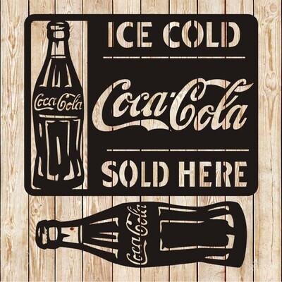 ICE COLD Coca Cola Sign cutting file