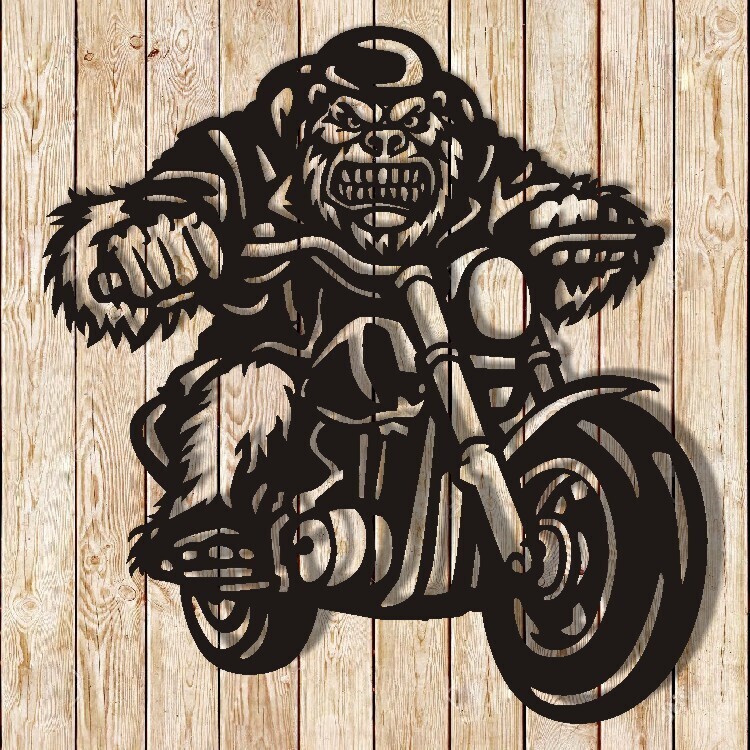 Gorilla Ape Monkey Biker Biker Cutting File