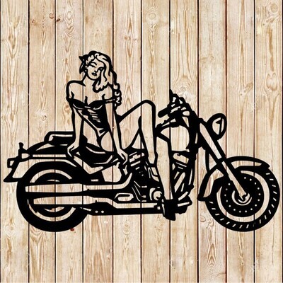 Biker Hot Girl - Harley Davidson Sign Cutting File