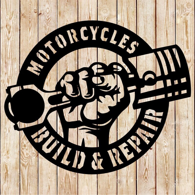 Motorcycles Garage - Workshop - Build &amp; Repair Sign Cutting File