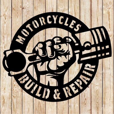 Motorcycles Garage - Workshop - Build & Repair Sign Cutting File