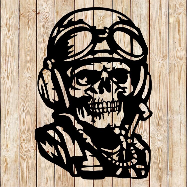 Aviator Skull - Air Force cutting file
