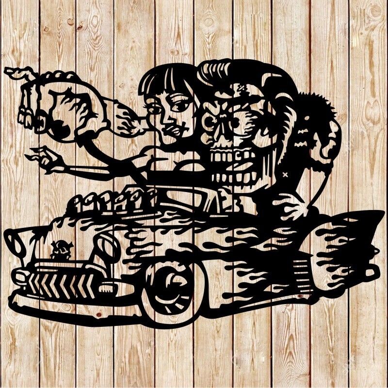 Classic Monster Fink Style Driving with Girl Friend Cutting File