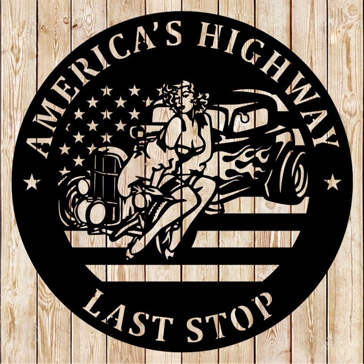 Hot Rod Girl Highway Sign Cutting File