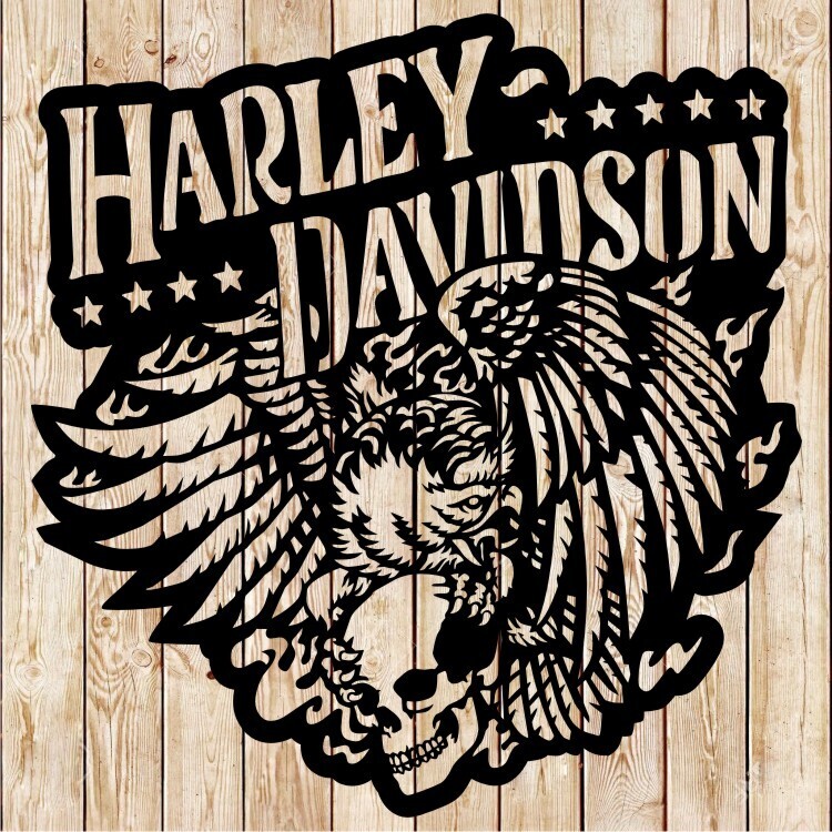Harley-Davidson Eagle Skull Vintage Cutting File