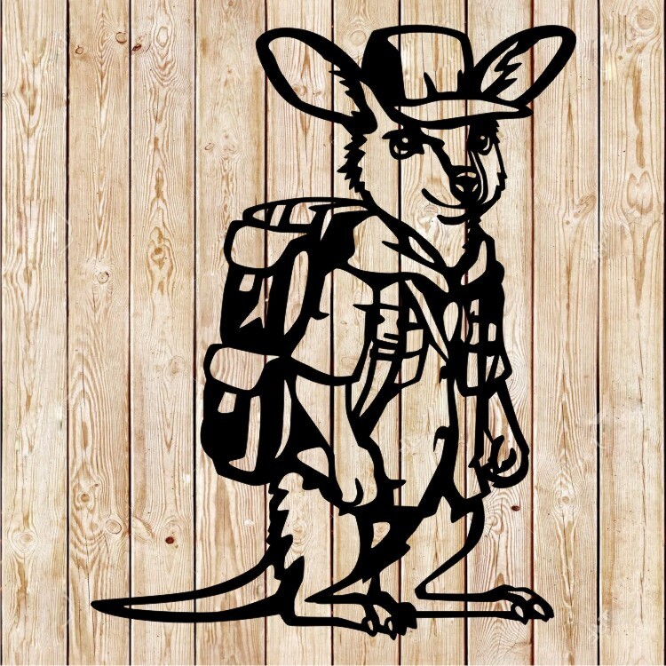 Kangaroo Explorer Cartoon cutting file