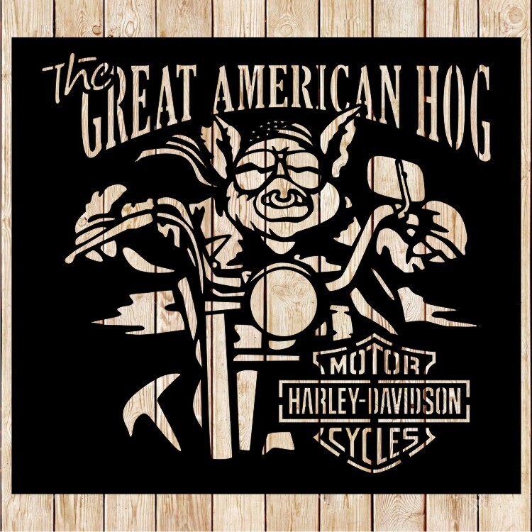 Harley-Davidson. Great American Hog - Vintage Cutting File