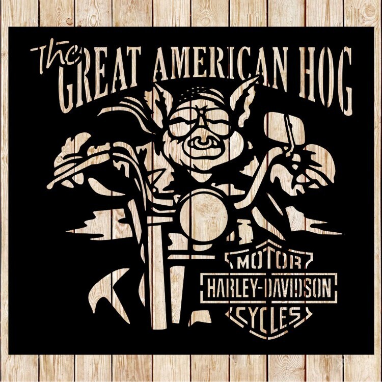Harley-Davidson. Great American Hog -  Vintage Cutting File