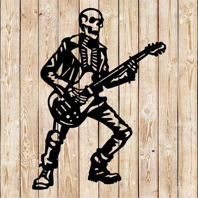 Guitar Player Skeleton Cutting File