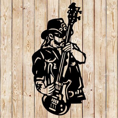 Lemmy Motorhead with bass vector cutting file