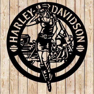 Hot Girl Cop - Harley Davidson Sign Cutting File