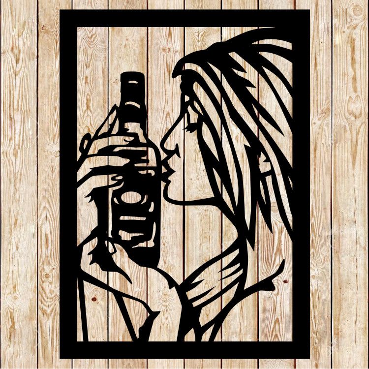 Whiskey - Whisky Girl Frame. Cutting file