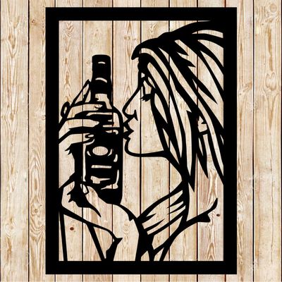 Whiskey - Whisky Girl Frame. Cutting file