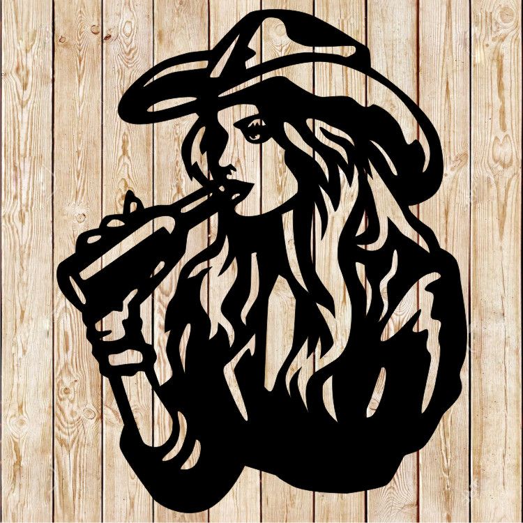 Beer- Beer Girl. Cowgirl drinking. Cutting file