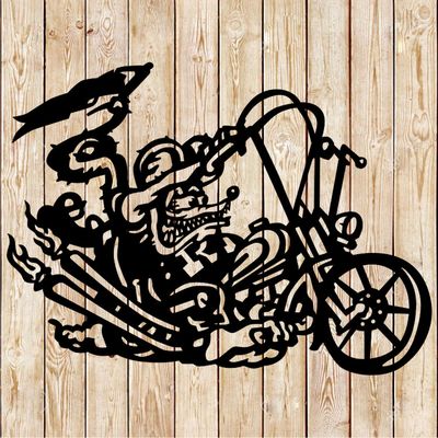 Rat Fink with Flag Chopper Hot Rod Cutting File
