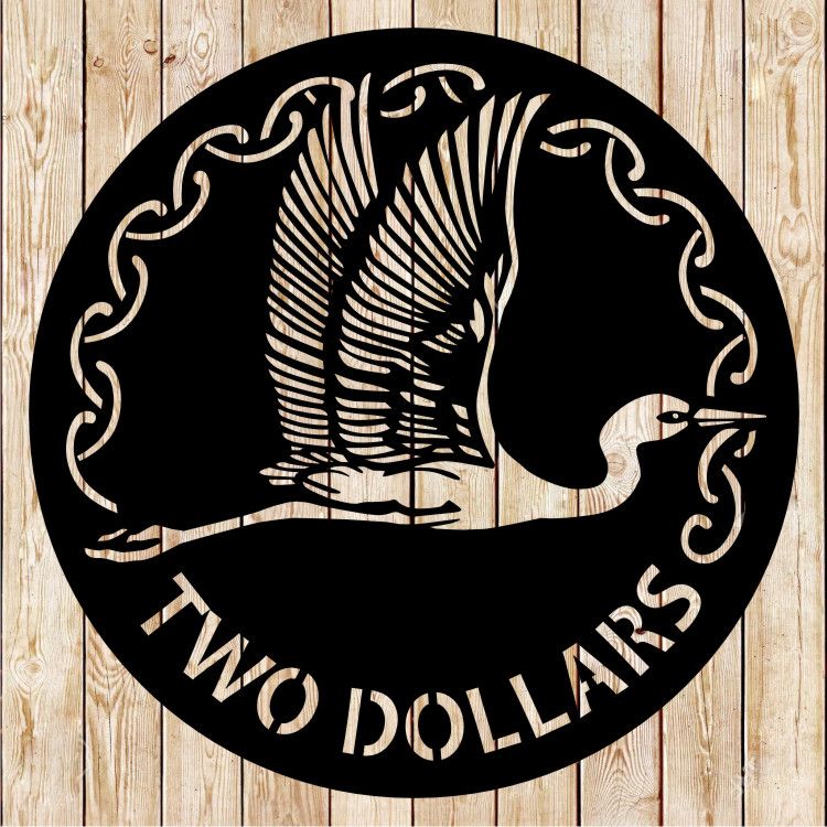 Two Dollars - Coin of the New Zealand dollar cutting file