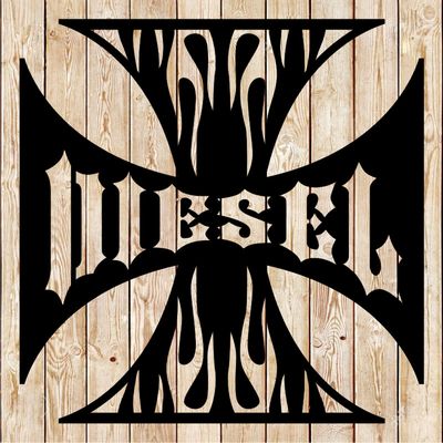 Diesel Cross with Flames Cutting File