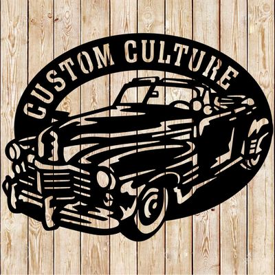 Custom Culture Vintage Car Sign Cutting File