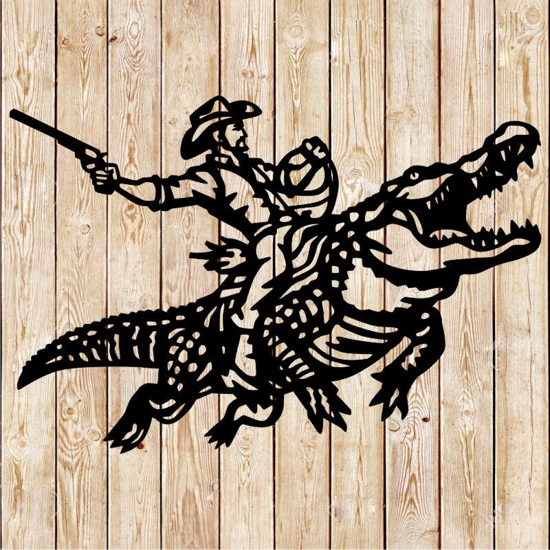 Alligator Rodeo - Cowboy Alligator  Cutting File