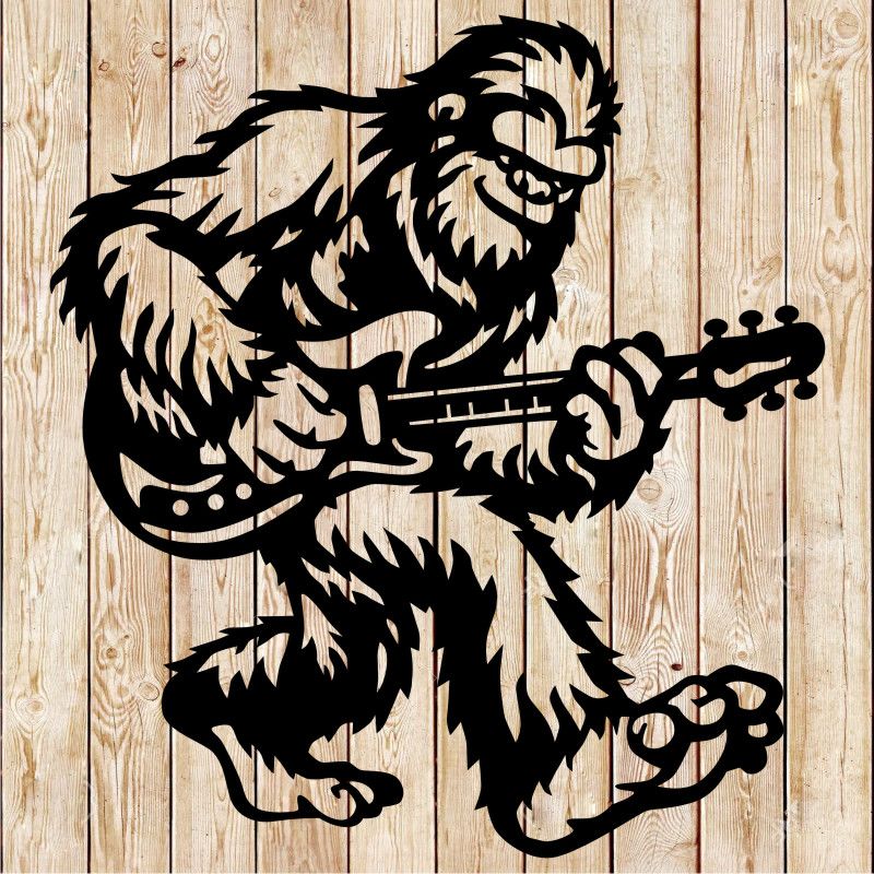 Sasquatch/Bigfoot playing guitar Cutting File