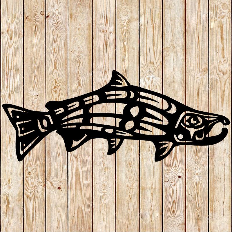 Native American Salmon Tribal Cutting File
