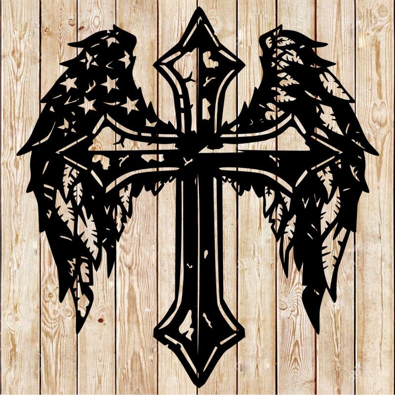 Cross with American wings