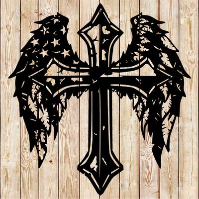 Cross with American wings