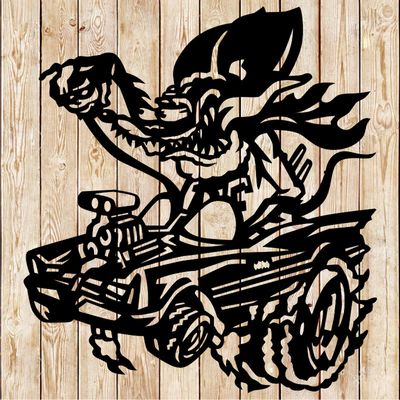 Bat Fink - Rat Fink Batman in Batmobile Cutting File