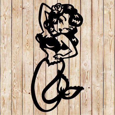 Mermaid Pin Up  Girl Sign Cutting File