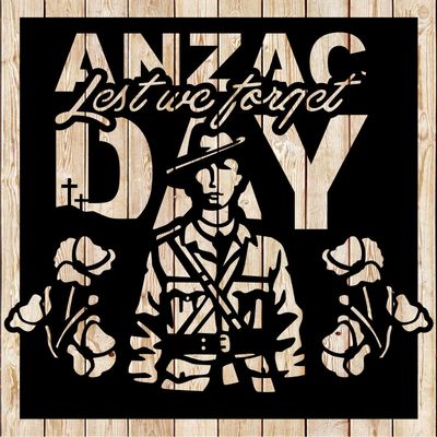 ANZAC Day Art - Soldier Poppies Sign Vector Cutting File