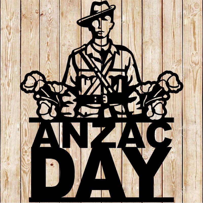 ANZAC Day Art - Soldier Poppies Sign Vector Cutting File