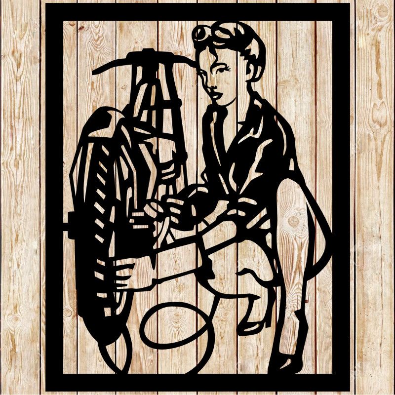 Bike Mechanic Girl Sign Cutting File
