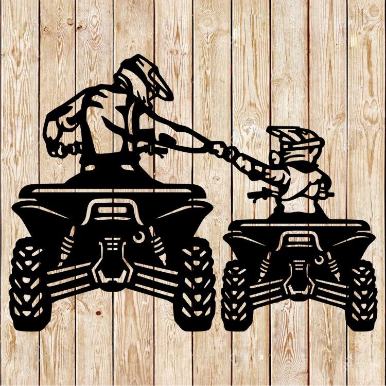 Father and son biker - Quadricycle - Partners for life cutting file